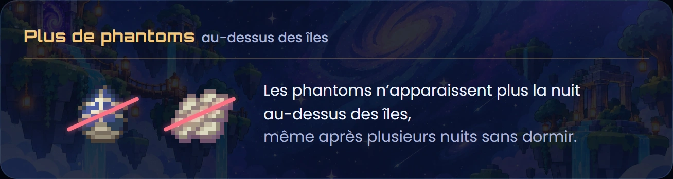 Un œuf et une membrane de phantom barrés : plus de phantoms au-dessus des îles