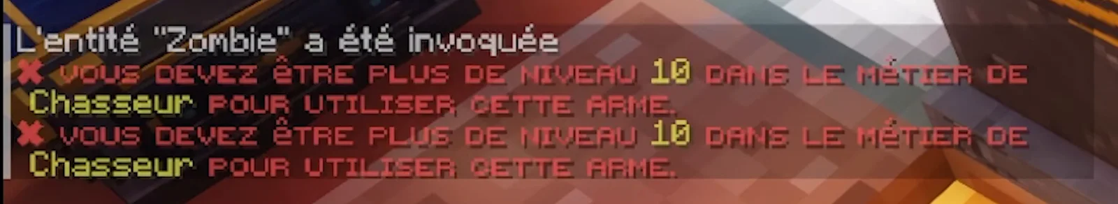 Les prérequis de métier affichés sur un item