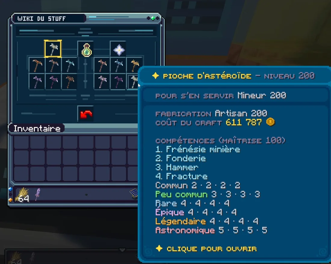 Le wiki /stuff : la pioche de niveau 200