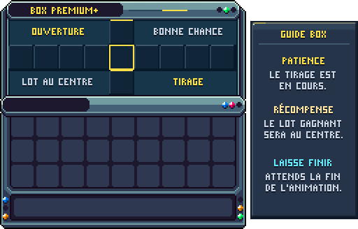 Box Premium+ : ouverture · clic droit avec une clé Premium+ — Roulette d'ouverture de la box Premium+.