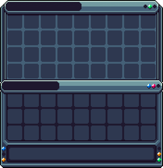 gui_dark_4 — Panneau générique sombre 4 rangées (hérité S2) : anciens upgrade, perm_choix, stuff, kits, classes, BP.