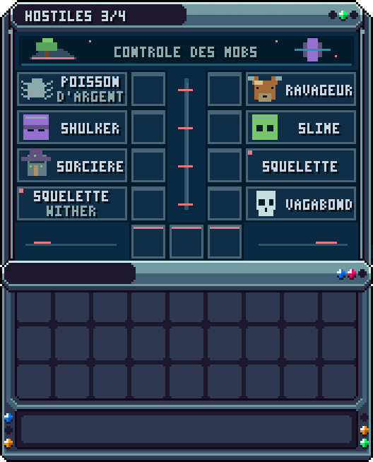 Options : créatures hostiles (page 3) · /is opt hostile3 — Activer ou désactiver l'apparition de chaque créature hostiles sur l'île, 8 par page, avec voyant.