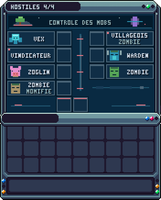 Options : créatures hostiles (page 4) · /is opt hostile4 — Activer ou désactiver l'apparition de chaque créature hostiles sur l'île, 8 par page, avec voyant.