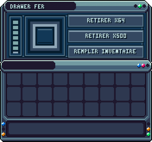 Drawer en fer · clic droit sur le drawer — Drawer palier fer.