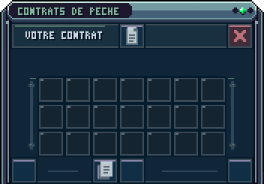 Pêche : contrats · clic dans /peche — Contrats de pêche à remplir contre des récompenses.