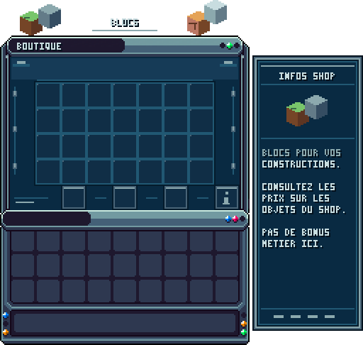 Shop Blocs · /shop → Blocs — Blocs de construction à acheter.