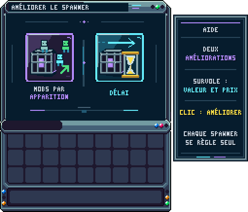 spawner — Ancien fond du menu des spawners, avant la version avec la portée.